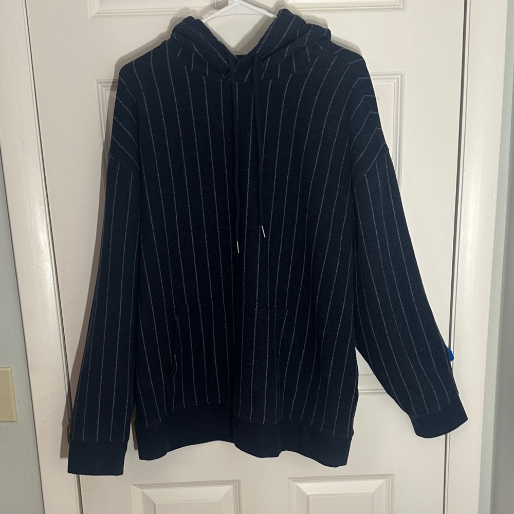 Express Navy Blue Pinstripe Hoodie